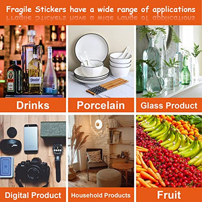 SJPACK 5000 Fragile Stickers 10 Rolls 2" x 3" Fragile - Handle with Care - Thank You Shipping Labels Stickers (500 Labels/Roll) - size: 10 Rolls