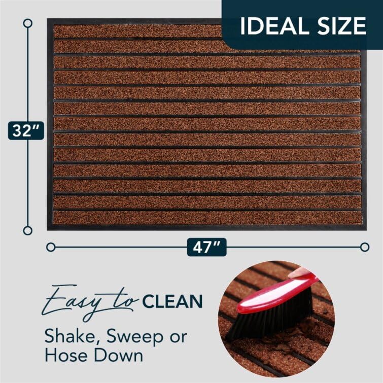ubdyo Extra Durable Door Mat Outside Entrance (47" x 32", Bright Burgundy) - color: Bright Burgundy, size: 47" x 32" (Rectangular)