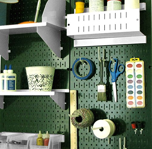 Wall Control Pegboard 32in x 16in Green Metal Pegboard Tool Board Panel - color: Green