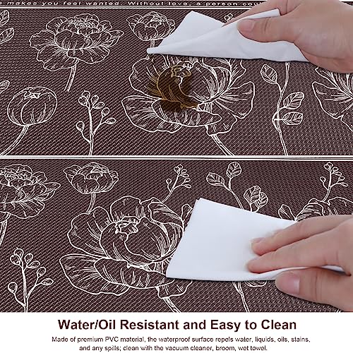 Kitchen Floor Mat Set of 2, Anti Fatigue Kitchen Mat 17"x47"+17"x29" - color: Brown, size: 17"x47"+17"x29"