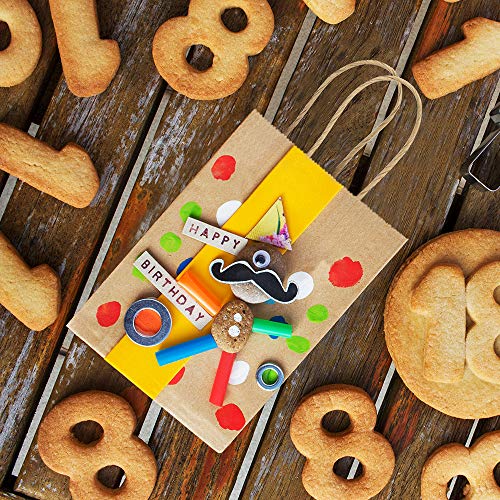 BagDream Gift Bags with Handles 5.25x3x8 Inch Small Brown 100 Pack Bulk - color: Brown
