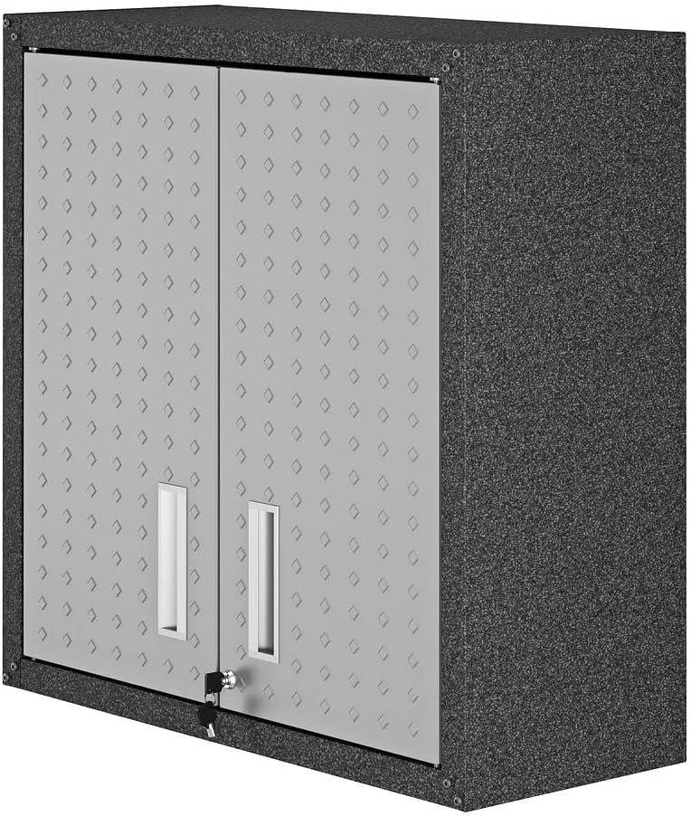 Manhattan Comfort Fortress Floating Storage Cabinet, Modern Stainless-Steel Garage Cabinet, Grey - color: Grey, style: Floating Cabinet