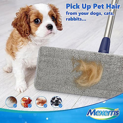 Microfiber Mops for Floor Cleaning: Flat Hardwood Floor Mop 4 Washable Pads - color: Yellow