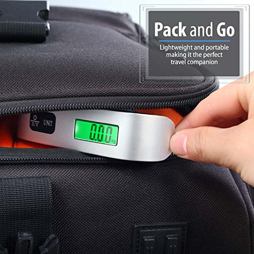 Fosmon Digital Luggage Scale, 110lbs Suitcase Baggage Scale, 2 Pack Silver - color: silver 2 pack