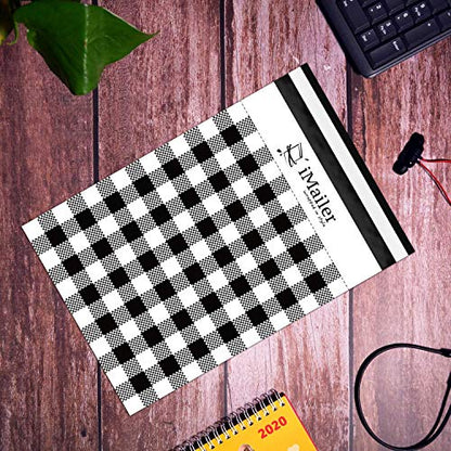 100 Count - 10x13 inch Poly Mailers Black Gingham Plaid Shipping Bags,Mailing Envelope with Self Seal Strip - color: Black Gingham Plaid, size: 10" x 13"