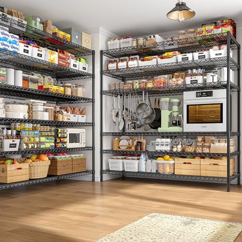 REIBII 6-Tier Heavy Duty Wire Shelving Unit, 3840LBS Storage Shelf Rack - size: 83"H x 55.5"W x 18"D