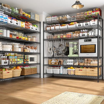 REIBII 6-Tier Heavy Duty Wire Shelving Unit, 3840LBS Storage Shelf Rack - size: 83"H x 55.5"W x 18"D