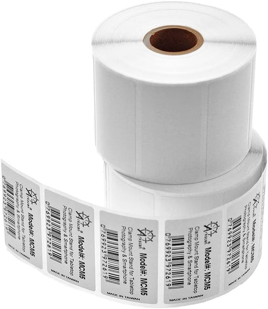 Arkscan 1.5x1 Thermal Labels - 2 Rolls, 1,300 Labels per Roll (2,600 Barcode, FNSKU & Price Tag Labels) for Zebra, Rollo & Arkscan Printers - size: 1.5 x 1", 2 Rolls