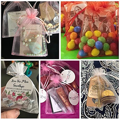 ANZNKU 50 Pack Gold Organza Bags 4 x 6 inch, Small Mesh Gift Bags with Drawstring for Party Favor Halloween Candy Jewelry Pouches & Wedding Birthday Baby Shower - color: Gold