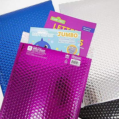 BAZIC Products #5 Metallic Bubble Mailers, 10.5 x 15 In, 4-Set - size: 4-Pack
