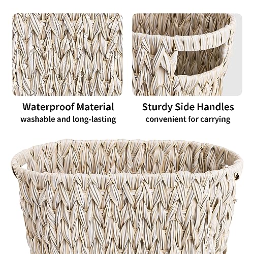 GRANNY SAYS Wicker Trash Can, Wicker Waste Basket for Bathroom, Butter Milk - color: Butter Milk, size: Rectangular - 13"L x 7½"W x 12¼"H