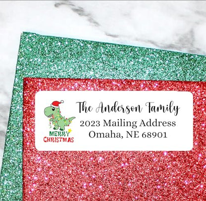 Sunshine Stickers Custom Christmas Return Address Labels-Personalized Holiday Return Address Labels, Set of 120 Self Adhesive Mailing Rectangle Personalized Name Stickers for Envelopes (Pattern 8) - style: Pattern 8
