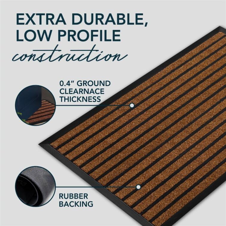ubdyo Extra Durable Door Mat Outside Entrance (47" x 32", Bright Brown) - color: Bright Brown, size: 47" x 32" (Rectangular)