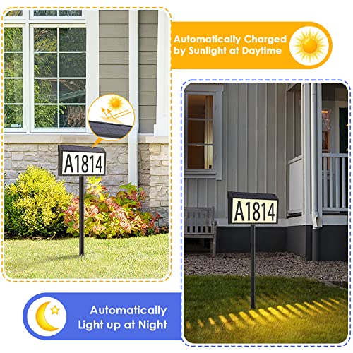 MAXvolador Solar Powered Address Sign House Number Waterproof 3-Light Modes