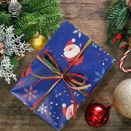 Tenn Well 3Rol 984ft Raffia Ribbon Red Green Natural for Gift Wrapping - color: Red+Green+Natural