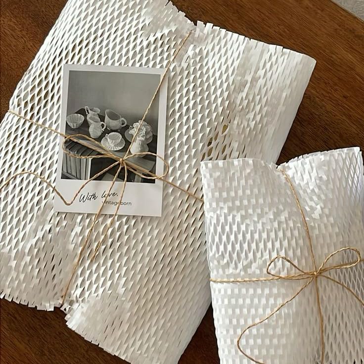12 Inch x 230 Ft Honeycomb Kraft Packaging Paper White, Plastic Free Cushioning Packing Paper with Fragile Warning Labels, Recyclable Bubble Wrap Substitute for Household Moving & Business Shipping - color: White