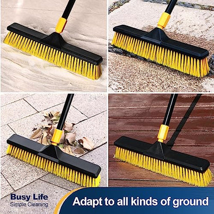 Yocada 18 Inch Push Broom Heavy-Duty Outdoor Commercial Broom Brush