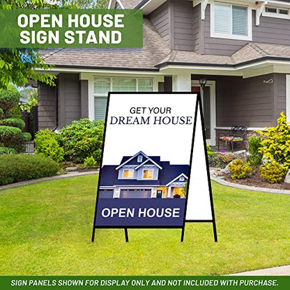 A-Frame Sign Holder - Folding Open House Stand, 36 x 24 in, Black, 1 Pack - size: 36 x 24 (1 Pack)