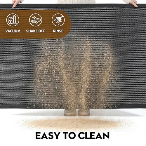 Front Door Mat, Heavy Duty Non-Slip Rubber Dirt Trapper 30"x17" - color: Grey, size: 1'5" x 2'6" (Rectangular)