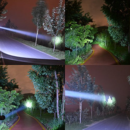 Heavy Duty Flashlight – Bright Rechargeable Searchlight with 2 Modes – Led Spotlight Handle – Easy to Use – Built-in Rechargeable Battery