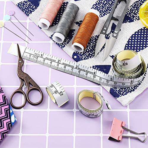 5 Pieces Self-Adhesive Measuring Tape Workbench Ruler Adhesive Backed Double Scale Stick Tape Measure for Work Woodworking, Saw, Drafting Table (24 Inch)