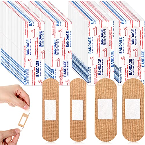 400 Pcs Bandages Bulk Various Sizes Waterproof Adhesive Bandages, 2 Styles - style: 2 Styles
