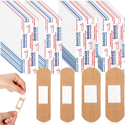 400 Pcs Bandages Bulk Various Sizes Waterproof Adhesive Bandages, 2 Styles - style: 2 Styles