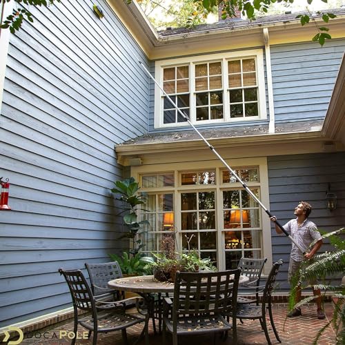 DOCA Scrub Brush 6-24 Ft with Long Handle Extension Pole - Outdoor Broom and Scrubbing Brush for House Floor, Deck, Patio, Car - Hard Brush - size: With Pole - 24 Ft, style: Hard Brush