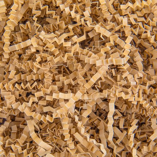 Caleihd Crinkle Cut Paper Shred Filler Gift Cushion Streamer Brown - color: Brown