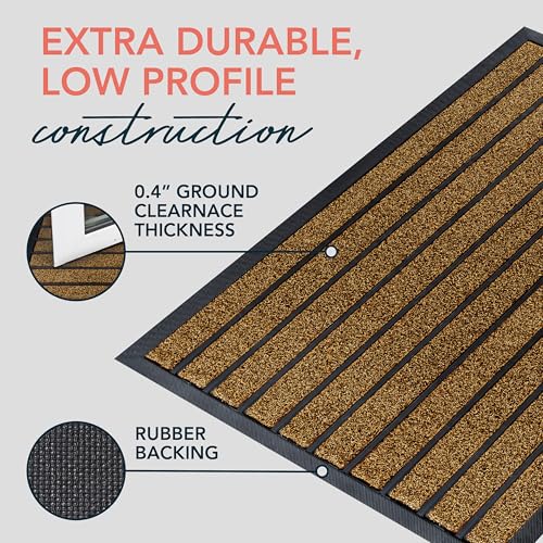 ubdyo Extra Durable Door Mat Outside Entrance (36" x 24", Bright Brown) - color: Bright Brown, size: 36" x 24" (Rectangular)