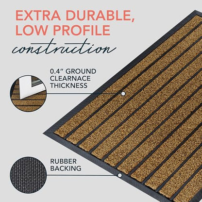 ubdyo Extra Durable Door Mat Outside Entrance (36" x 24", Bright Brown) - color: Bright Brown, size: 36" x 24" (Rectangular)
