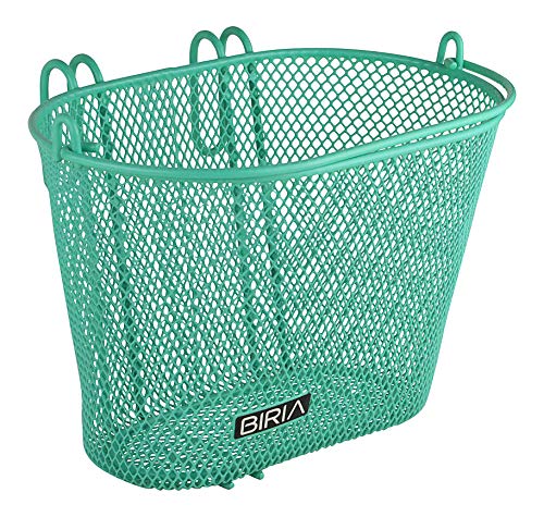 Basket with Hooks, Front, Removable, Wire mesh Small, Kids Bicycle Basket - color: Green