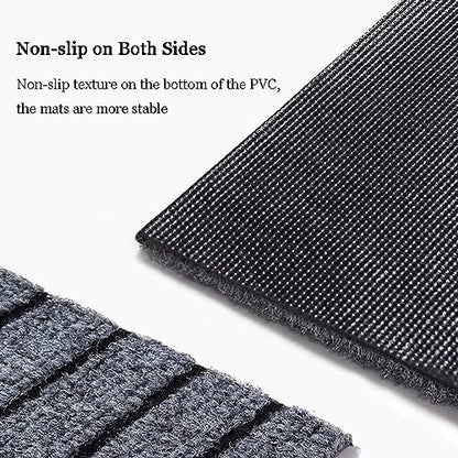 WLWLEO 3' X 20' Commercial Grade Door Mat Brush Step Entrance Floor Mat Indoor Outdoor Non Slip Mats for Hotel Office Restaurant Mall Hallway Staircase Welcome Mats,Gray/Grey,0.9×6M