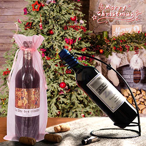 HRX Package 30pcs Mesh Organza Wine Bags for Gift Giving (Pink) - color: Blush Pink