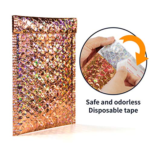 30Pcs 7x11Inch Holographic Bubble Mailers Self Seal Padded Envelopes Silver Gold - color: Gold