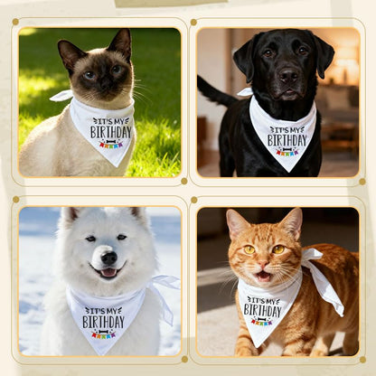 It's My Birthday Dog Bandana Scarf for Medium Large Dogs Birthday Scarf for Puppy Girls Boys Dog Bday Scarf for Girls Boys Dogs Birthday from Pet Owner - color: Birthday Bandana