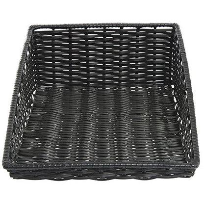 Kratos Rectangular Black Plastic Tapered Washable Produce Basket - color: Black, size: 15.5"Lx 24"D x 1.5"-7"H