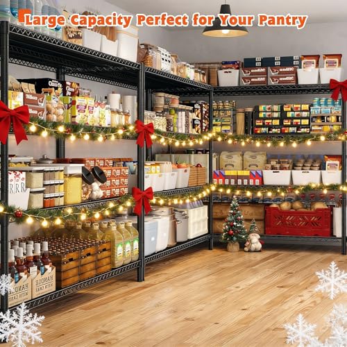 REIBII 4-Tier Heavy Duty Metal Shelving Unit，Storage Shelves with Wheels (Pack of 2) - size: 4 Tier 60" W ×24" D×65.3"H (Pack of 2)