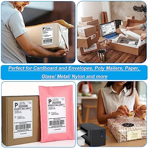4x6 Direct Thermal Shipping Labels, 2000 Labels/4 Stacks (500 Labels Per Stack), Perforated and Strong Adhesive Thermal Printer Label, Compatible with Zebra, Nelko, Rollo, MUNBYN