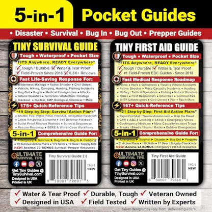 Tiny First Aid Guide: Emergency Medical Care for Anywhere - The Ultimate Step-by-Step, Everyday Carry: Survival Medicine Pocket, Micro-Guide (1 Tiny Guide & 1 Tiny Field Guide) - style: 1 Tiny Guide + 1 Tiny Field Guide
