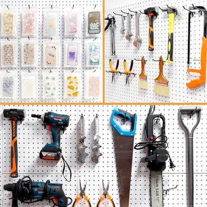 HUHOLE 25 Pack 6 Inch Black Pegboard L Hooks for 1/4 Inch Pegboard - size: 6 Inch