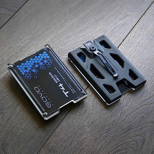 GOVO T4 Badge Holder/Wallet - Durable Polycarbonate ID/Credit Holder with Metal Clip and 4 Cards Slot (Holds 1to 4 Cards) Black - color: Black