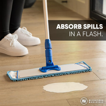 18" Mucho Mop Microfiber System - Mops for Floor Cleaning - Hardwood Floor Mop for Tile, Laminate, Wood, Vinyl Floors | Washable Pads | Dry & Wet Mopping - size: 18" Kit