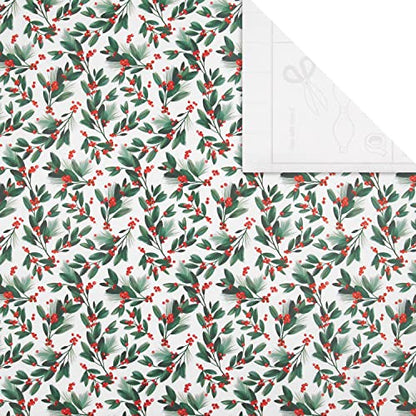 Hallmark Christmas Gifting Compendium, 3 Pack Wrapping Paper, 2M Each, 6 Gift Tags, 2 Raffia Ribbons, Festive Designs, Red, Gold Compendium Pack