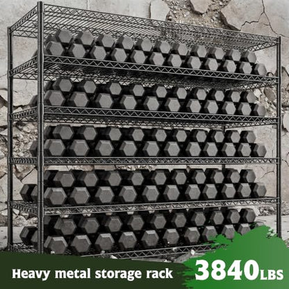 REIBII Storage Shelves, 3840LBS Heavy Duty&Adjustable Height for Basement - size: 2 SET-83" H x 55.5" W x 18" D