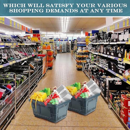 20 Pcs Bulk Shopping Baskets with Handles, Dark Gray - color: Dark Gray