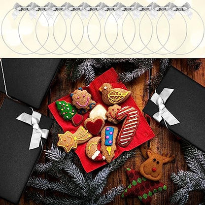 60 Pcs Elastic Bows for Gift Boxes Wrapping 15.74 Inches - color: Silver