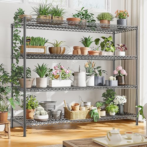 REIBII 4-Tier 2560LBS Heavy Duty Shelving,55.5"W Adjustable Storage Shelves - size: 55.5"H x 55.5"W x 18"D