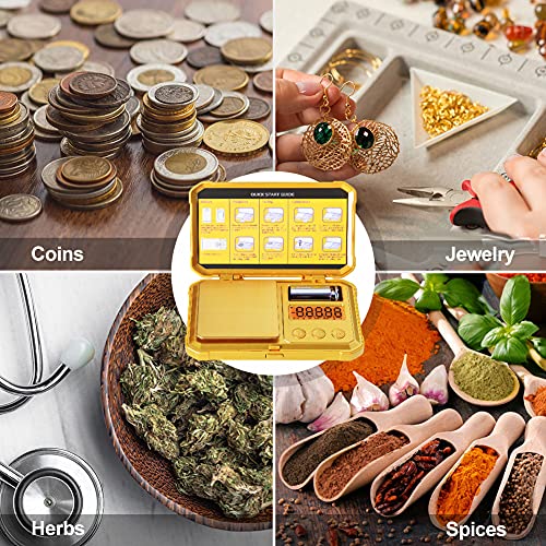 Fuzion Digital Gram Scale 200g/0.01g, Gold Scale for Jewelers - color: Gold, size: 200/0.01g