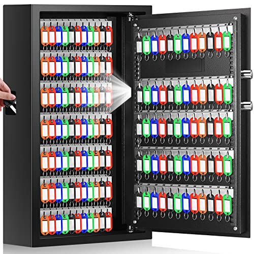 144 Keys Anti-Theft Fireproof Key Cabinet Wall Mount with Combination Lock